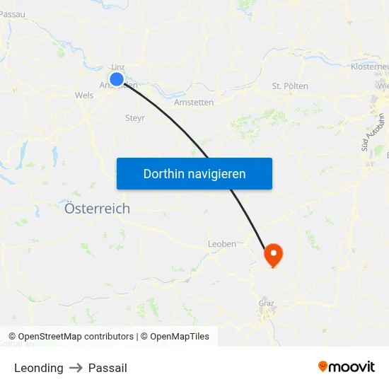 Leonding to Passail map