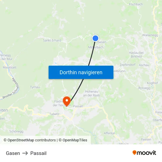 Gasen to Passail map
