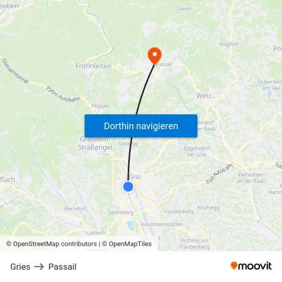 Gries to Passail map