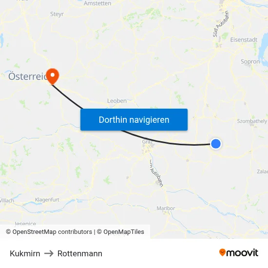 Kukmirn to Rottenmann map