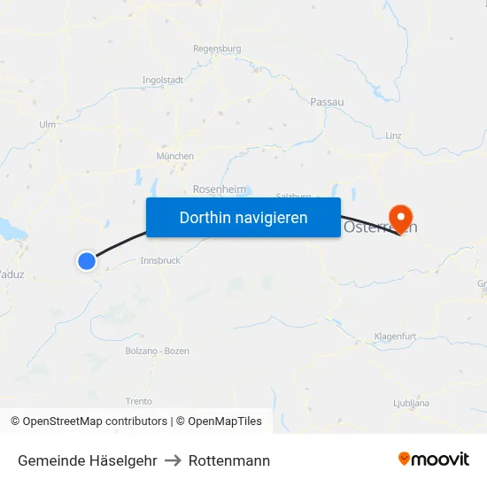 Gemeinde Häselgehr to Rottenmann map