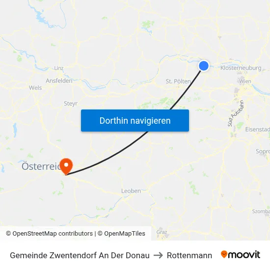 Gemeinde Zwentendorf An Der Donau to Rottenmann map