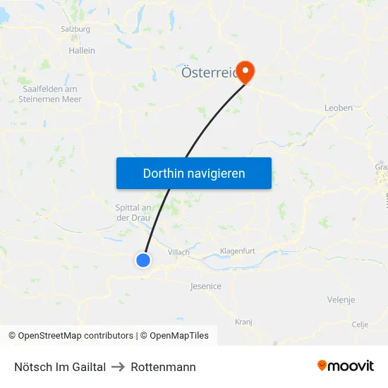 Nötsch Im Gailtal to Rottenmann map