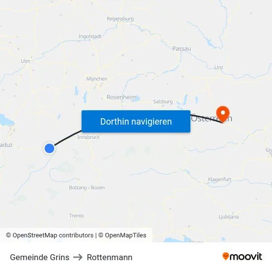Gemeinde Grins to Rottenmann map