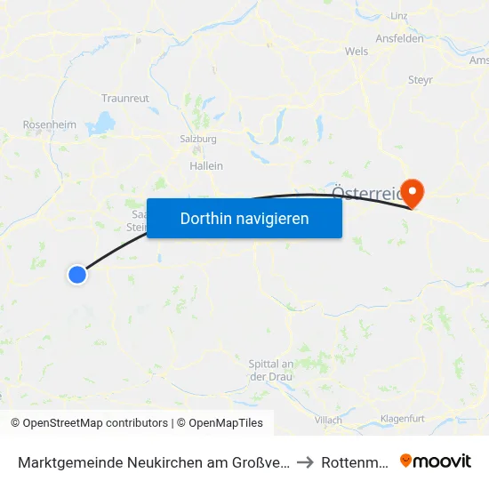 Marktgemeinde Neukirchen am Großvenediger to Rottenmann map