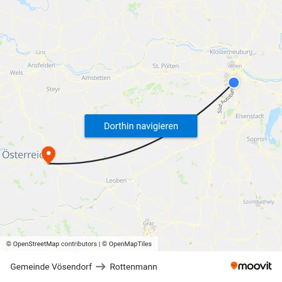 Gemeinde Vösendorf to Rottenmann map