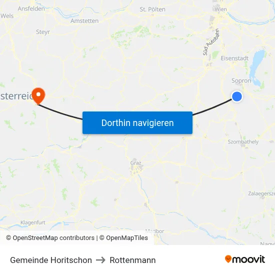 Gemeinde Horitschon to Rottenmann map