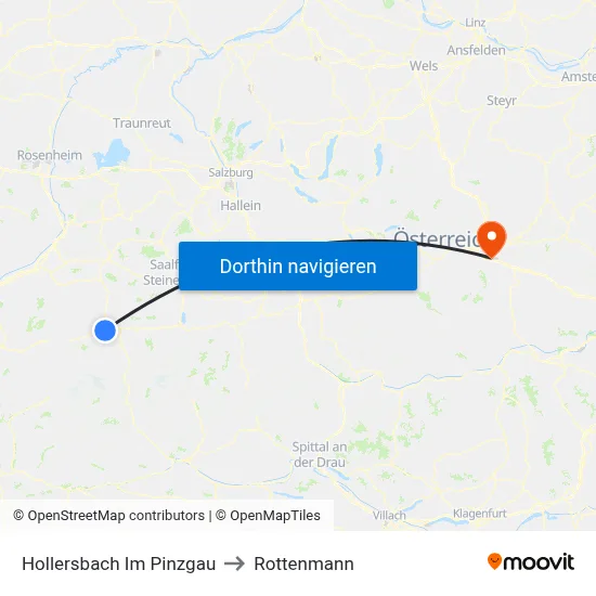 Hollersbach Im Pinzgau to Rottenmann map