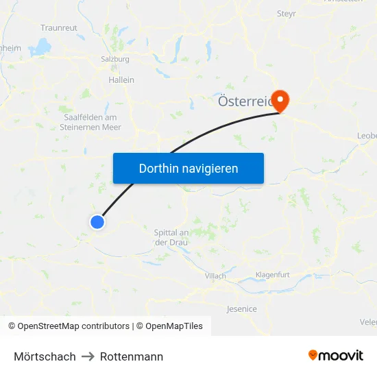 Mörtschach to Rottenmann map