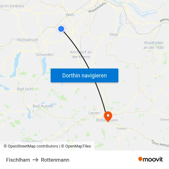Fischlham to Rottenmann map