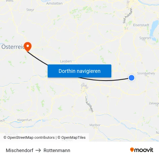 Mischendorf to Rottenmann map