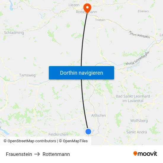 Frauenstein to Rottenmann map