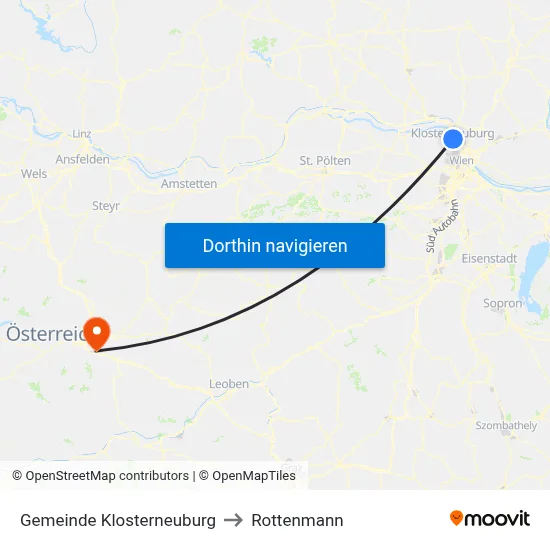 Gemeinde Klosterneuburg to Rottenmann map