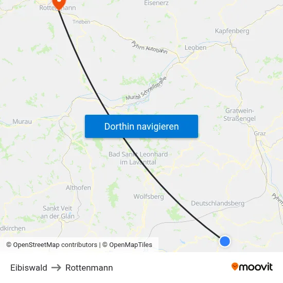 Eibiswald to Rottenmann map