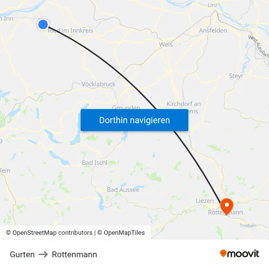 Gurten to Rottenmann map