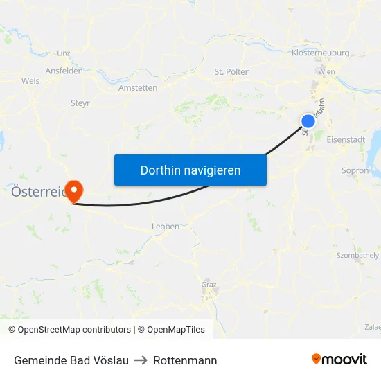 Gemeinde Bad Vöslau to Rottenmann map
