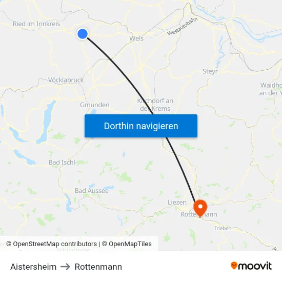 Aistersheim to Rottenmann map