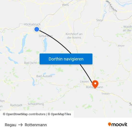 Regau to Rottenmann map