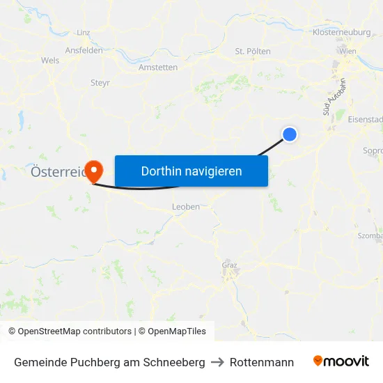 Gemeinde Puchberg am Schneeberg to Rottenmann map