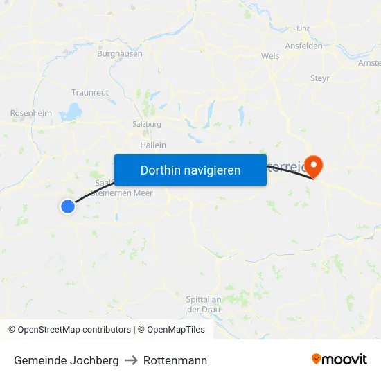 Gemeinde Jochberg to Rottenmann map
