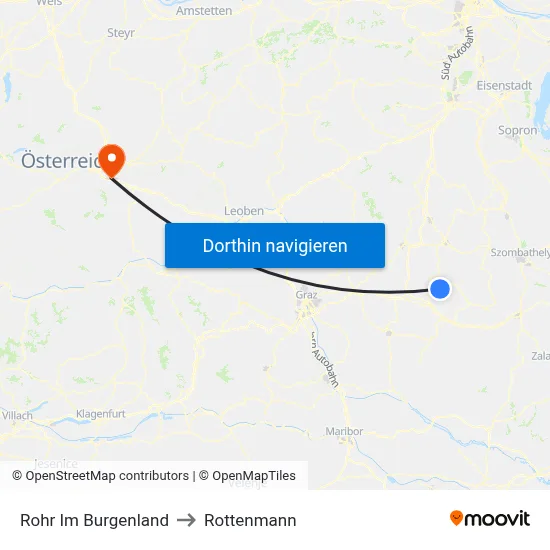 Rohr Im Burgenland to Rottenmann map