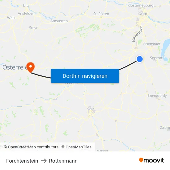 Forchtenstein to Rottenmann map