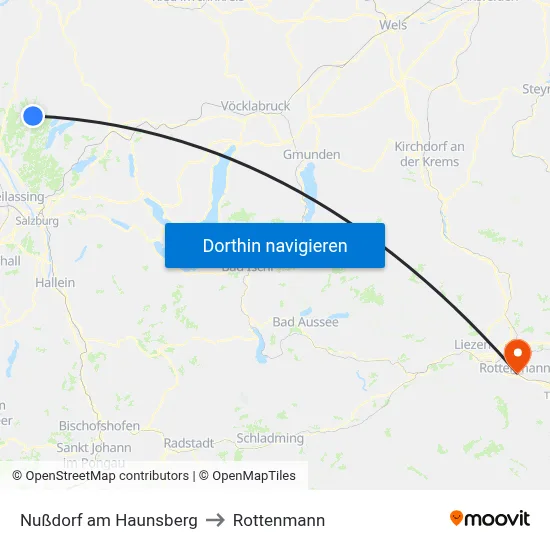 Nußdorf am Haunsberg to Rottenmann map
