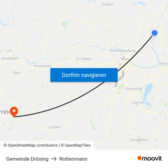 Gemeinde Drösing to Rottenmann map