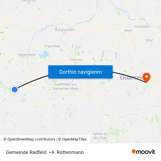 Gemeinde Radfeld to Rottenmann map