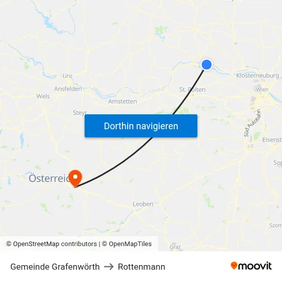 Gemeinde Grafenwörth to Rottenmann map