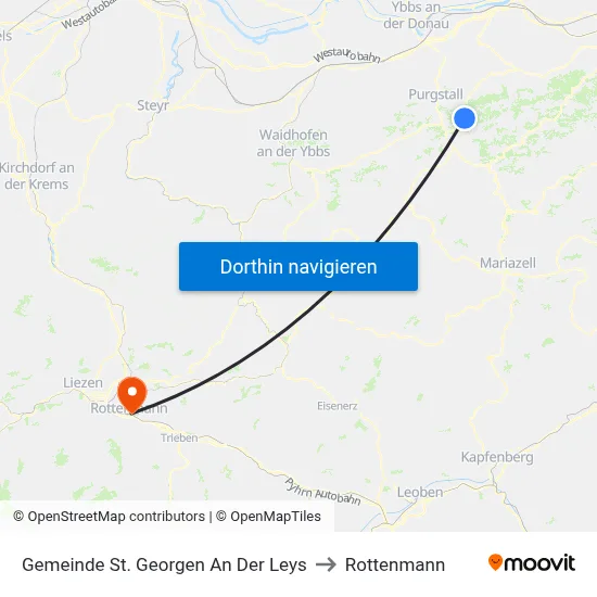 Gemeinde St. Georgen An Der Leys to Rottenmann map
