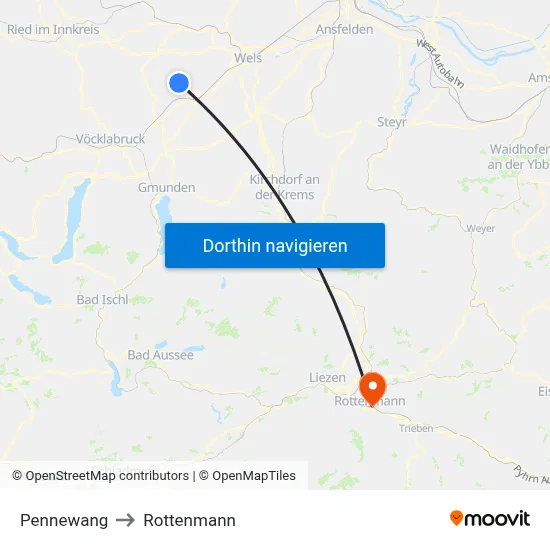 Pennewang to Rottenmann map