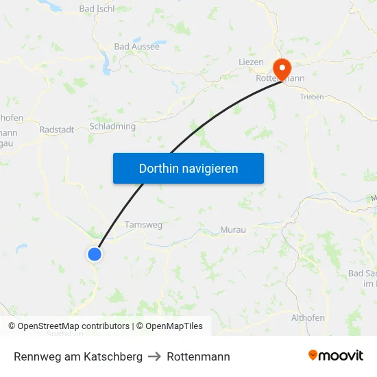 Rennweg am Katschberg to Rottenmann map