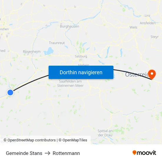 Gemeinde Stans to Rottenmann map