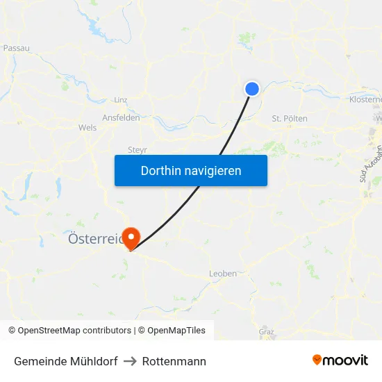 Gemeinde Mühldorf to Rottenmann map