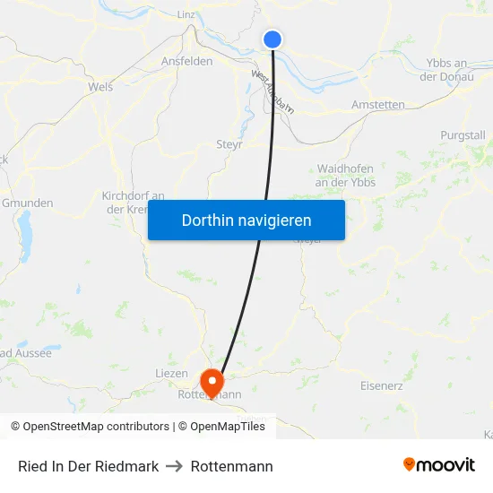 Ried In Der Riedmark to Rottenmann map