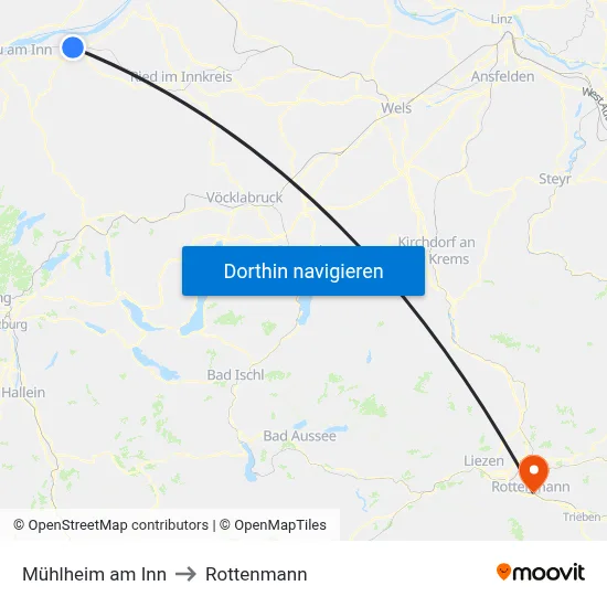 Mühlheim am Inn to Rottenmann map