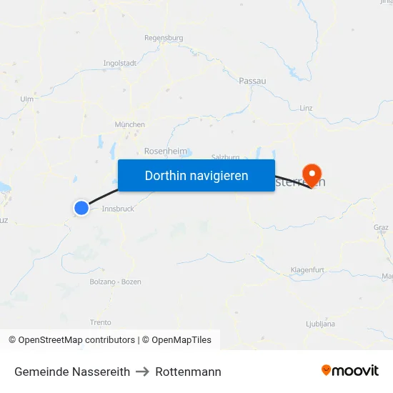 Gemeinde Nassereith to Rottenmann map