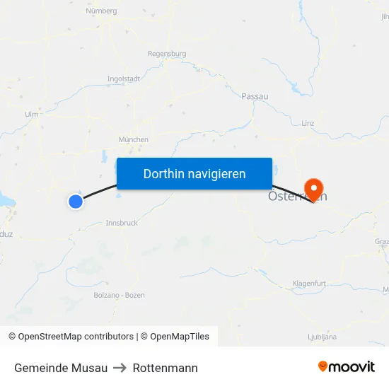 Gemeinde Musau to Rottenmann map
