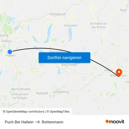 Puch Bei Hallein to Rottenmann map