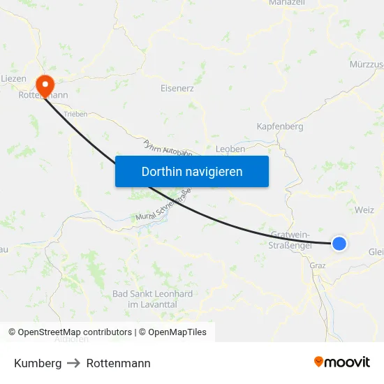 Kumberg to Rottenmann map