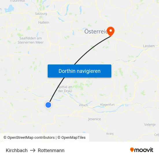 Kirchbach to Rottenmann map