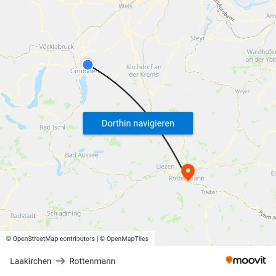 Laakirchen to Rottenmann map