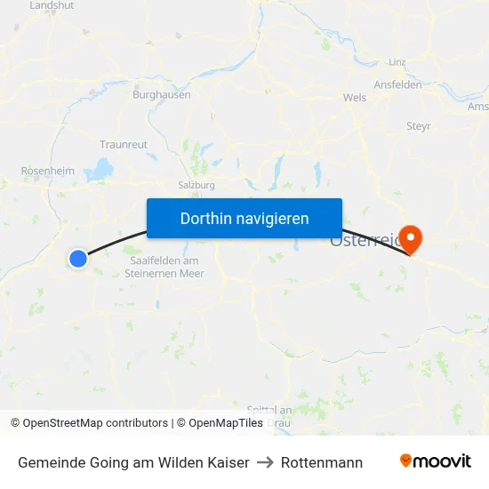Gemeinde Going am Wilden Kaiser to Rottenmann map