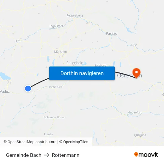 Gemeinde Bach to Rottenmann map