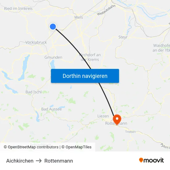 Aichkirchen to Rottenmann map