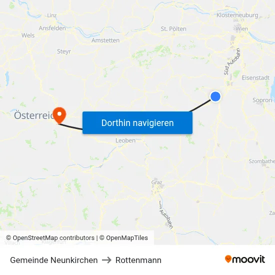 Gemeinde Neunkirchen to Rottenmann map