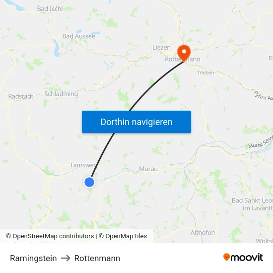 Ramingstein to Rottenmann map