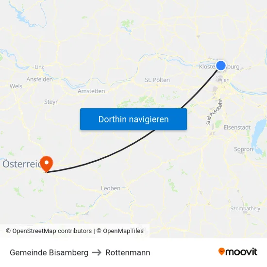 Gemeinde Bisamberg to Rottenmann map
