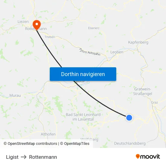 Ligist to Rottenmann map